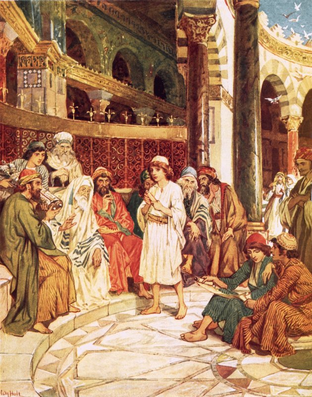 Kristus taler med legene i templet i Jerusalem av William Brassey Hole