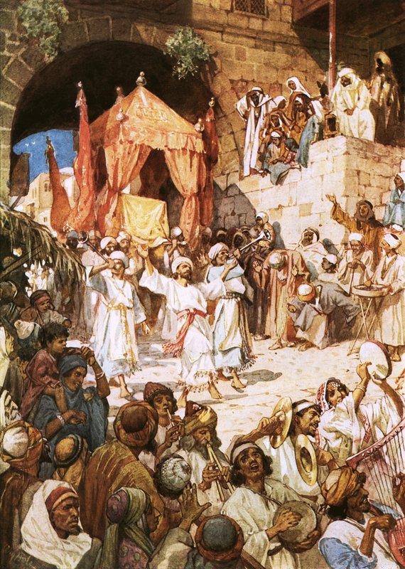 David førte arken inn i Jerusalem av William Brassey Hole