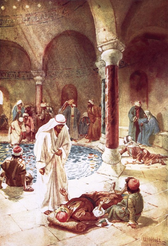 Jesus ved Bethesda-dammen av William Brassey Hole
