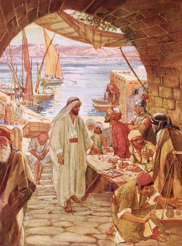 Jesus befalte Matteus, tolleren, å følge ham av William Brassey Hole