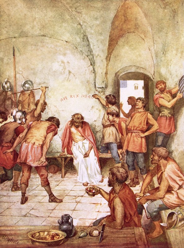 Jesus hånet av romerske soldater av William Brassey Hole
