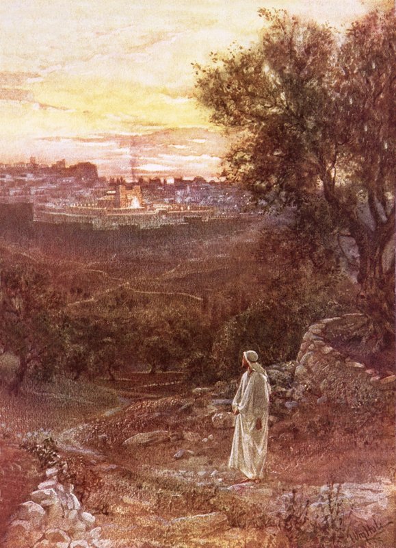 Jesus på Oljeberget av William Brassey Hole