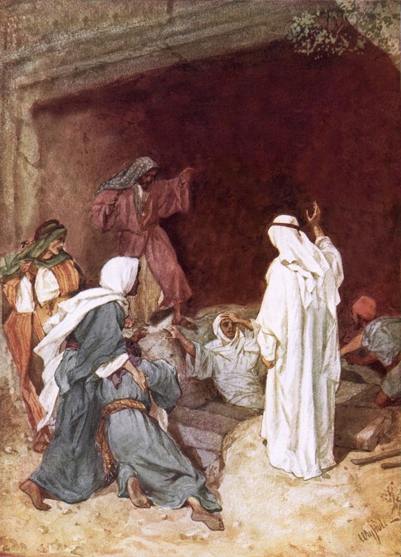 Jesus vekker Lasarus opp fra de døde av William Brassey Hole