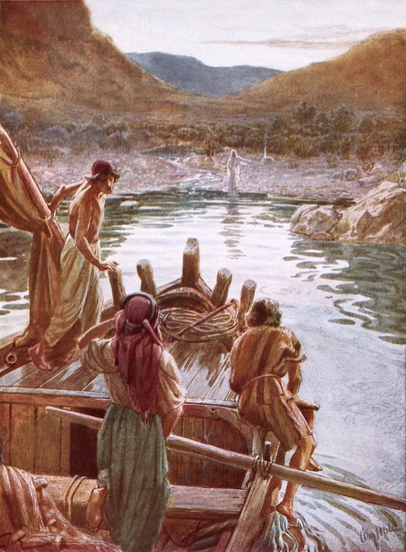 Jesus viser seg for Peter og andre ved Galileasjøen av William Brassey Hole