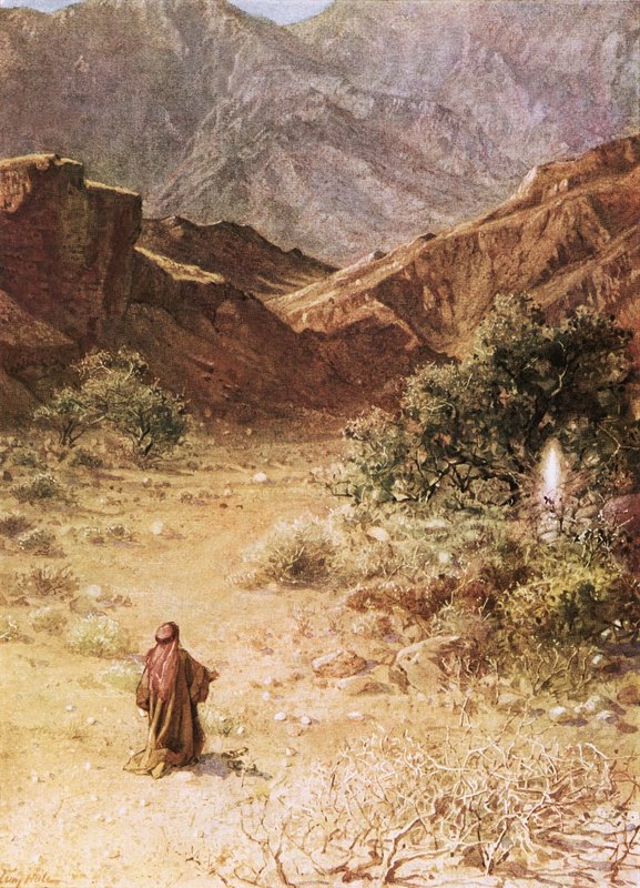 Moses og den brennende busken av William Brassey Hole