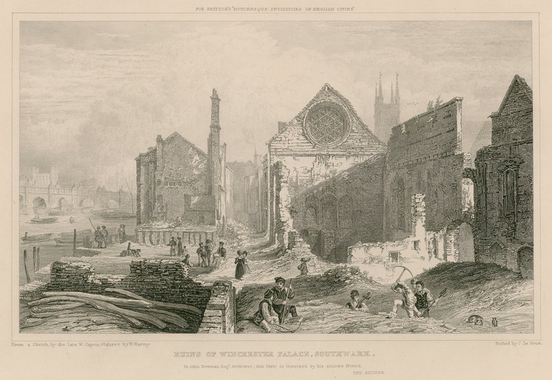 Ruinene av Winchester Place, Southwark, London av William Capon
