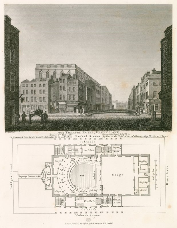 The Royal Theatre, Drury Lane, London, bygget av avdøde Henry Holland av William Capon