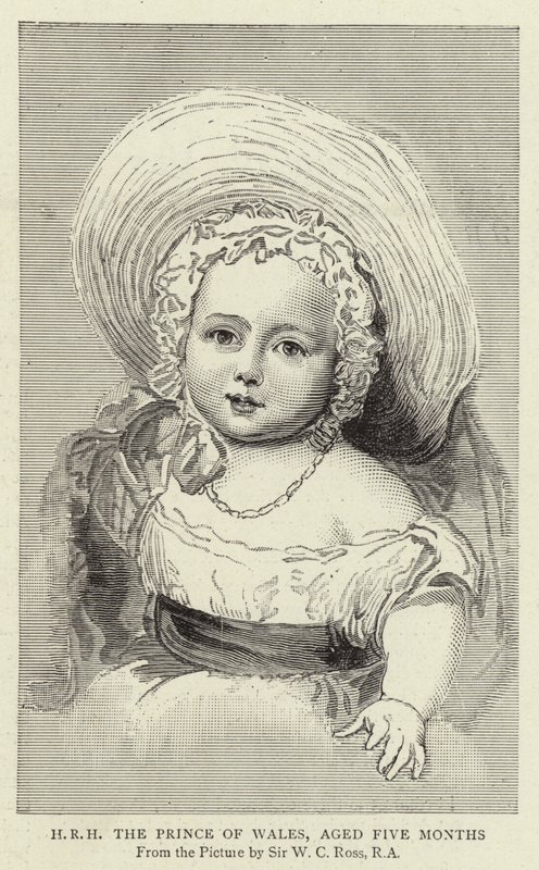 H R H Prinsen av Wales, fem måneder gammel (gravering) av William Charles (after) Ross