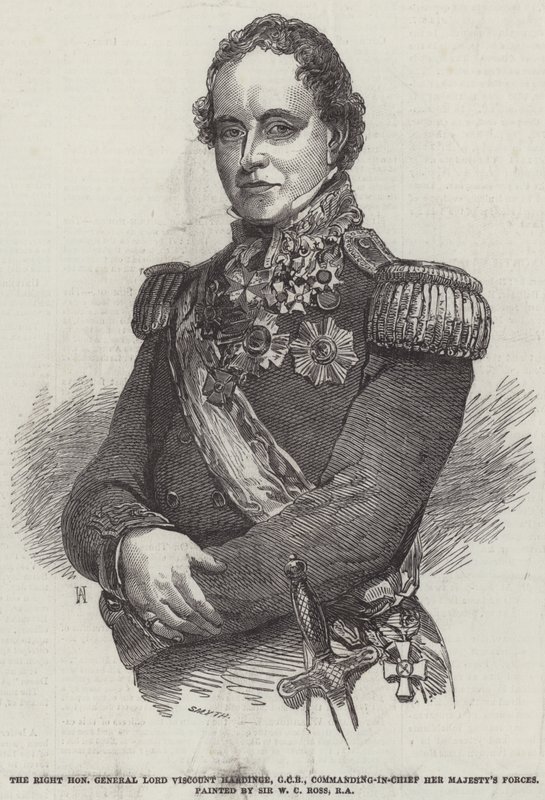 Høyre ærede general Lord Viscount Hardinge, GCB, øverstkommanderende Hennes Majestets styrker av William Charles Ross