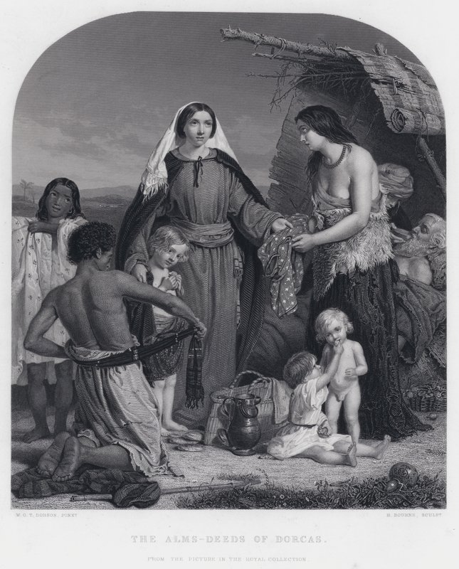 The Alms-Deeds of Dorcas (gravering) av William Charles Thomas (after) Dobson