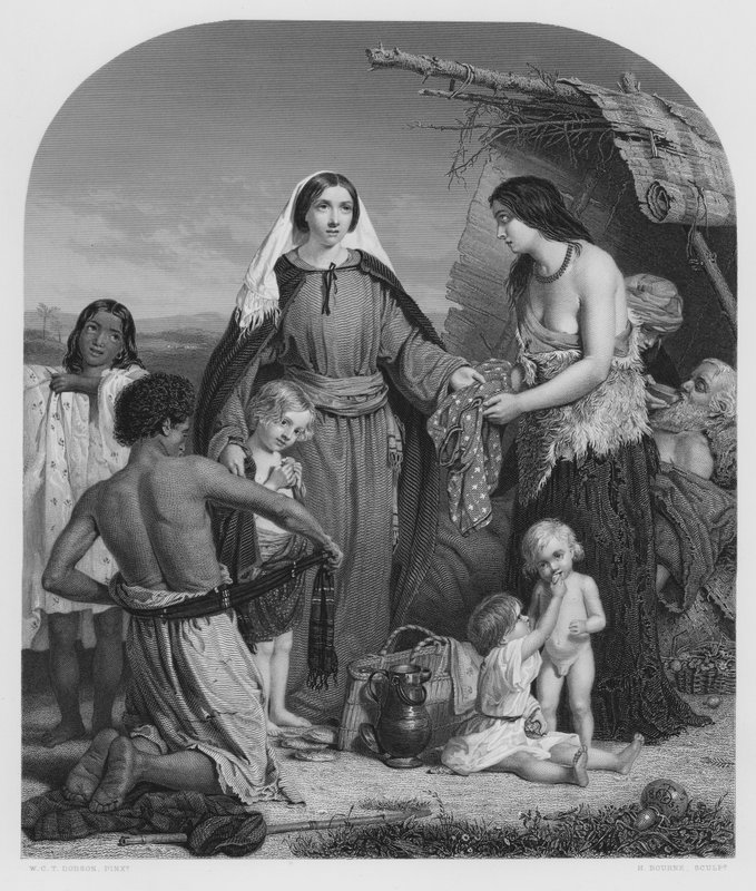 The Alms-Deeds of Dorcas, fra bildet i Royal Collection (gravering) av William Charles Thomas (after) Dobson