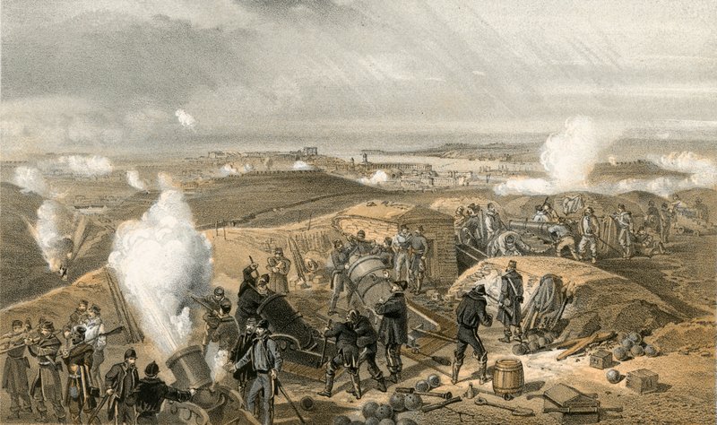En varm dag i Batteriene av William Crimea Simpson