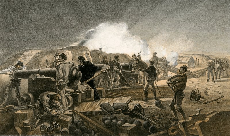 En varm natt i Batteriene av William Crimea Simpson
