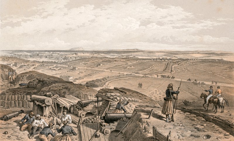 Bastoni du Mat fra Central Bastion av William Crimea Simpson