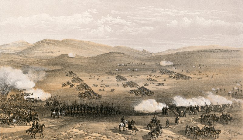 Anklagen for Light Cavalry Brigade, 25. oktober 1854, under generalmajor jarlen av Cardigan av William Crimea Simpson