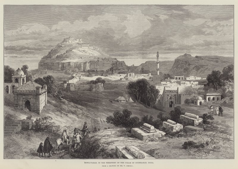 Dowlutabad, i territoriet til Nizam i Hyderabad, India av William Crimea Simpson