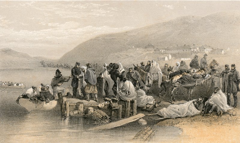 Ombordstigning av syke ved Balaklava av William Crimea Simpson