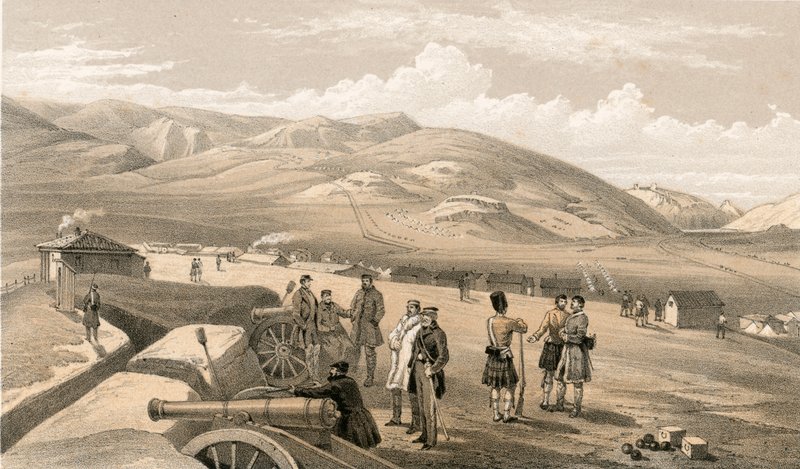 Highland Brigade Camp, ser sørover av William Crimea Simpson