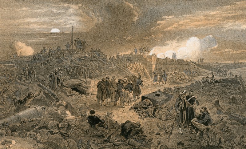 Interiør av Malakoff, med restene av Rundetårn av William Crimea Simpson
