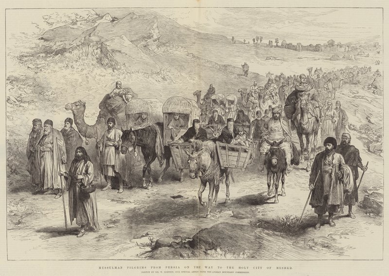 Mussulmanske pilegrimer fra Persia på vei til den hellige byen Meshed av William Crimea Simpson
