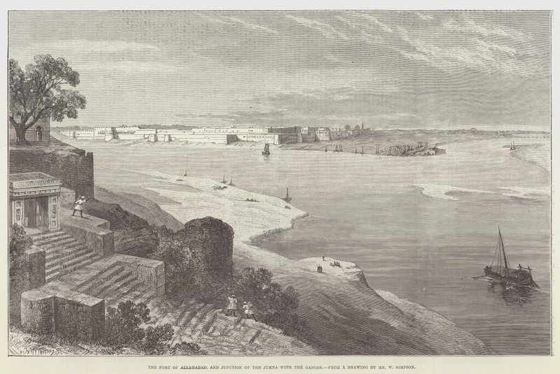 Fortet av Allahabad, og krysset mellom Jumna og Ganges av William Crimea Simpson