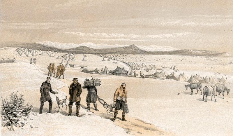 Leiren til 2. divisjon, med utsikt mot øst, januar 1855 av William Crimea Simpson