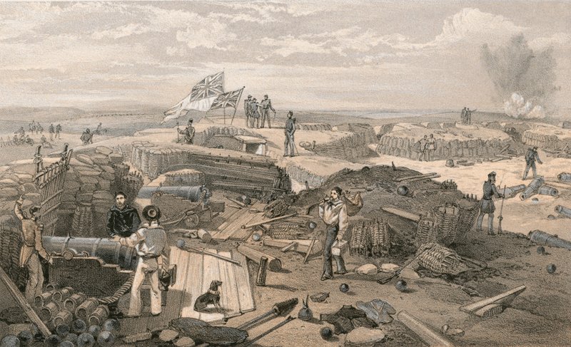 Det indre av Redan, tatt fra venstre side og ser mot den fremtredende vinkelen, ser sørover av William Crimea Simpson