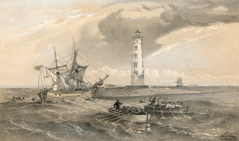 Fyret ved Cape Chersonese, ser sørover av William Crimea Simpson