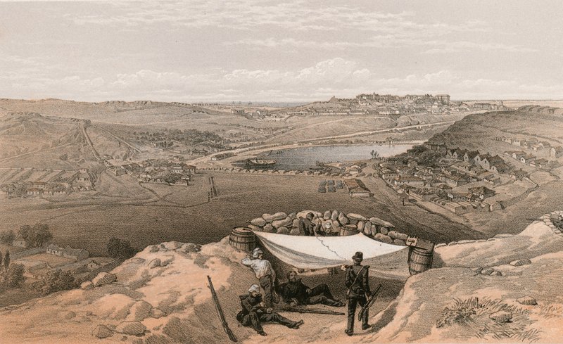Bybatteriene eller indre festningsverk i Sebastopol, 23. juni 1855 av William Crimea Simpson