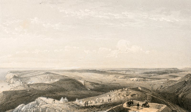 Utsikt fra høyden over Balaklava mot Sebastopol av William Crimea Simpson