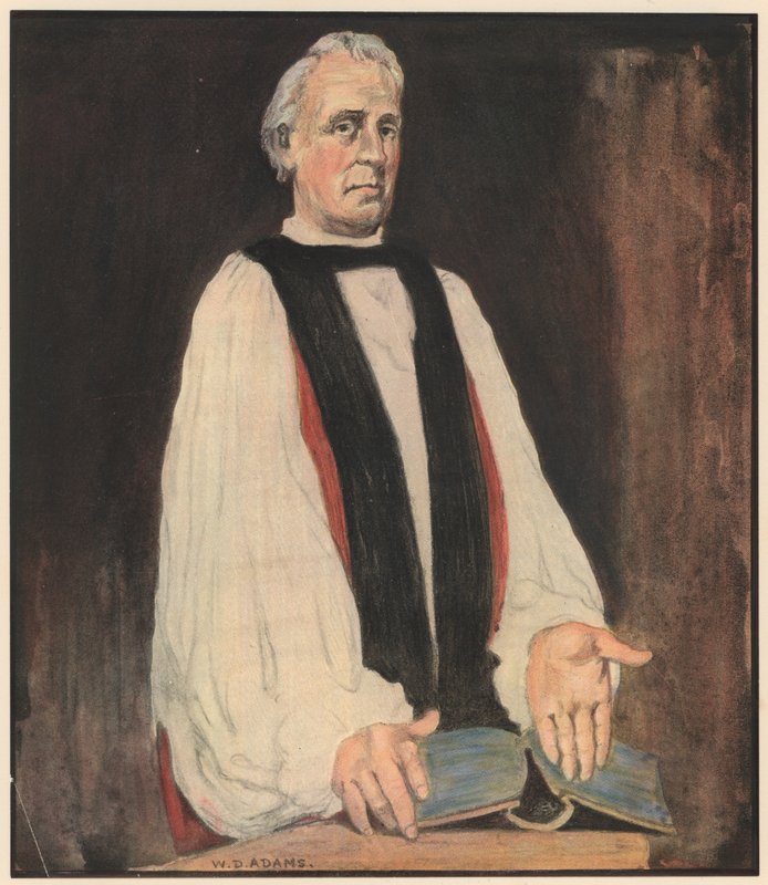 Biskopen, "La lyset ditt så skinne" (farge litho) av William Dacres Adams