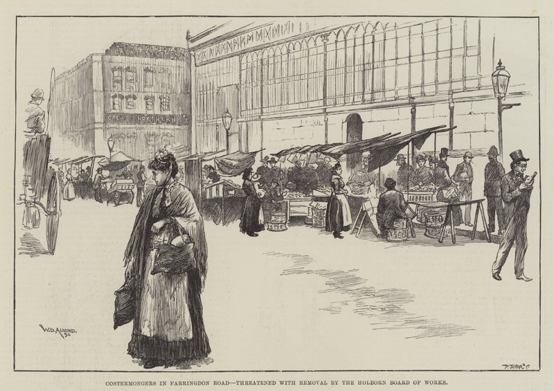 Costermongers i Farringdon Road, truet med fjerning av Holborn Board of Works av William Douglas Almond