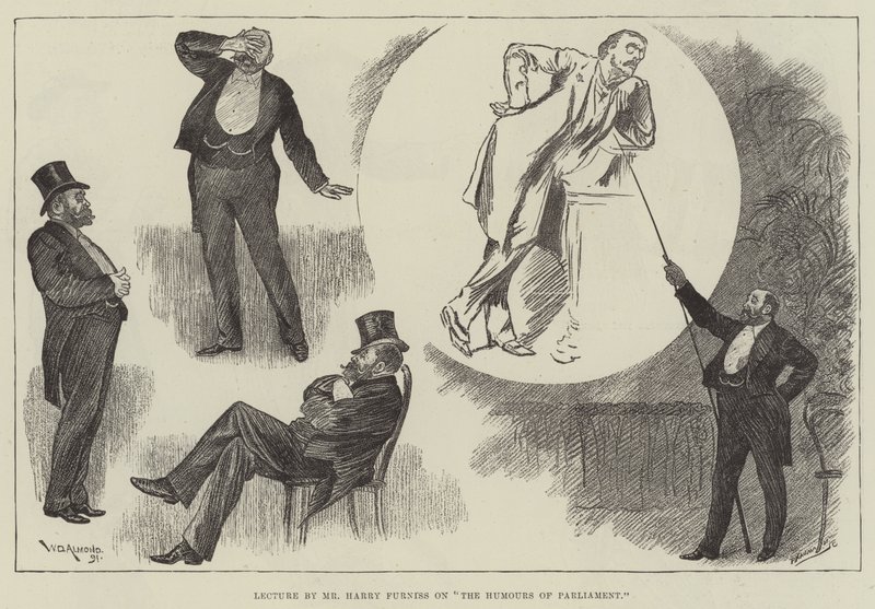 Foredrag av Mr Harry Furniss om The Humors of Parliament av William Douglas Almond