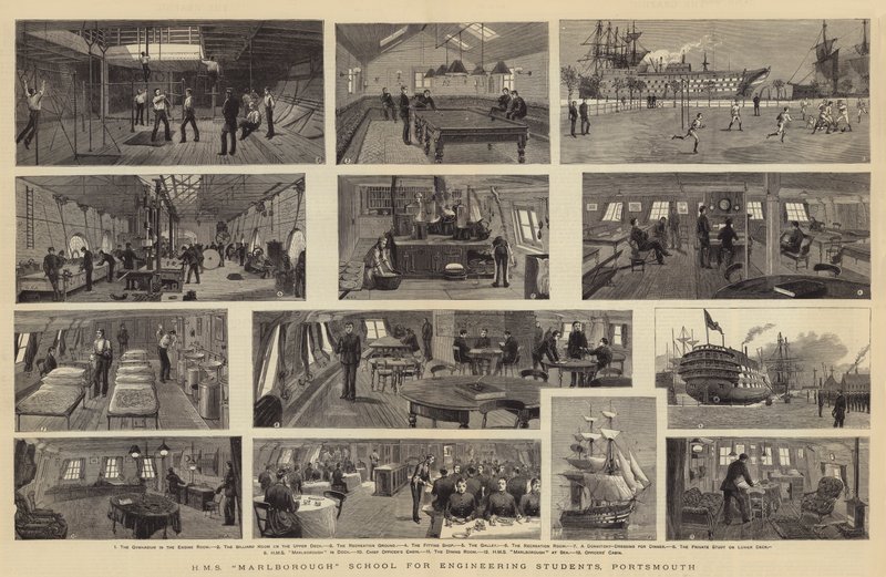 HMS Marlborough School for Engineering Students, Portsmouth av William Edward Atkins