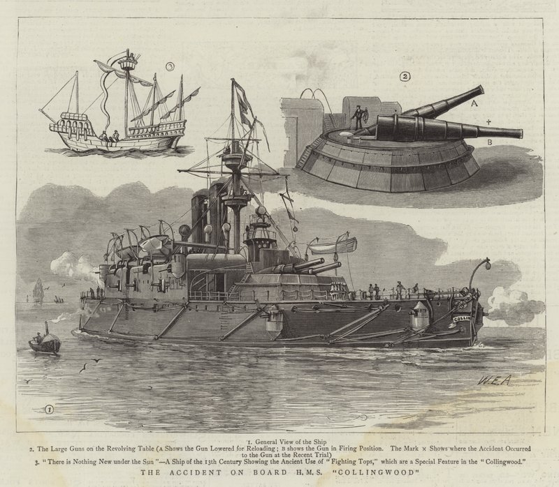 Ulykken om bord på HMS Collingwood av William Edward Atkins