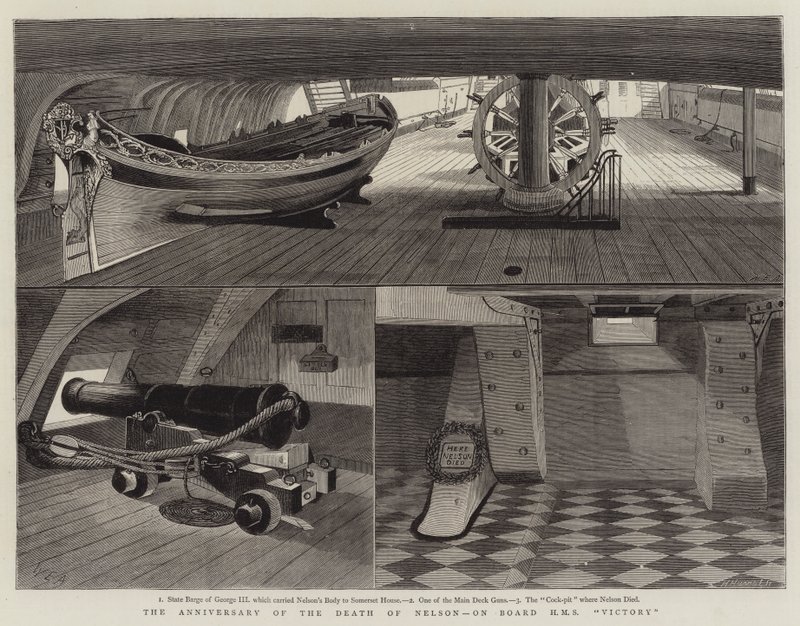 Årsdagen for Nelsons død, om bord på HMS Victory av William Edward Atkins