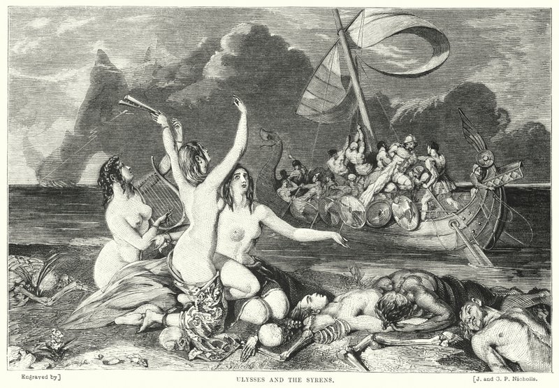 Ulysses og syrene (gravering) av William Ellis