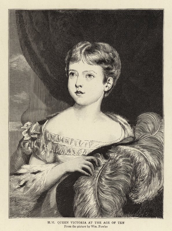 H M Dronning Victoria i en alder av ti av William Fowler