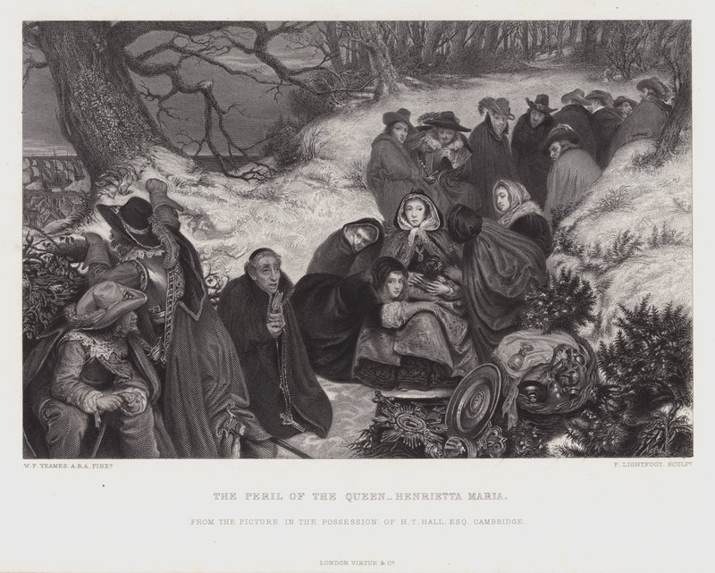 Dronningens fare Henrietta Maria (gravering) av William Frederick Yeames