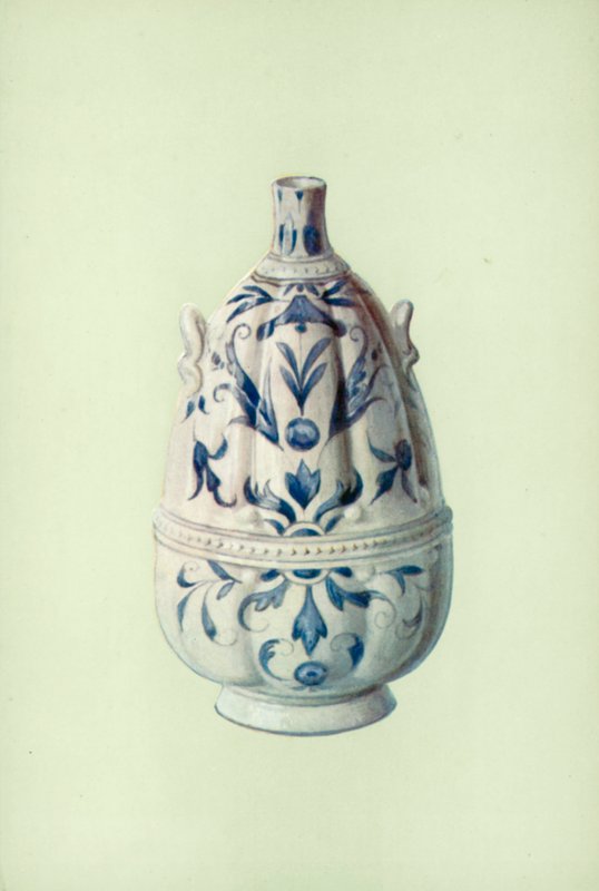 Flaske, Medici-porselen, florentinsk (litho-farge) av William Gibb