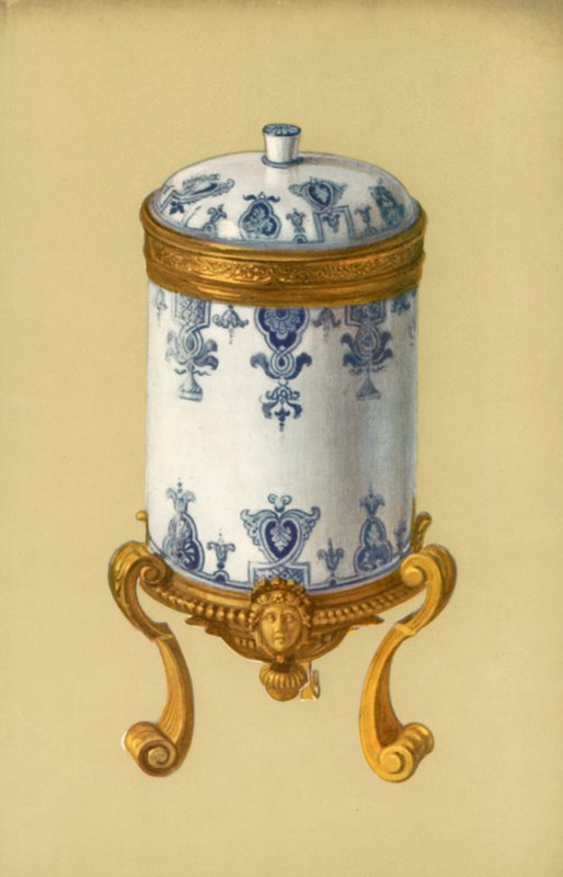 Toilette-pott, St Cloud, med Ormolu-feste (farge litho) av William Gibb