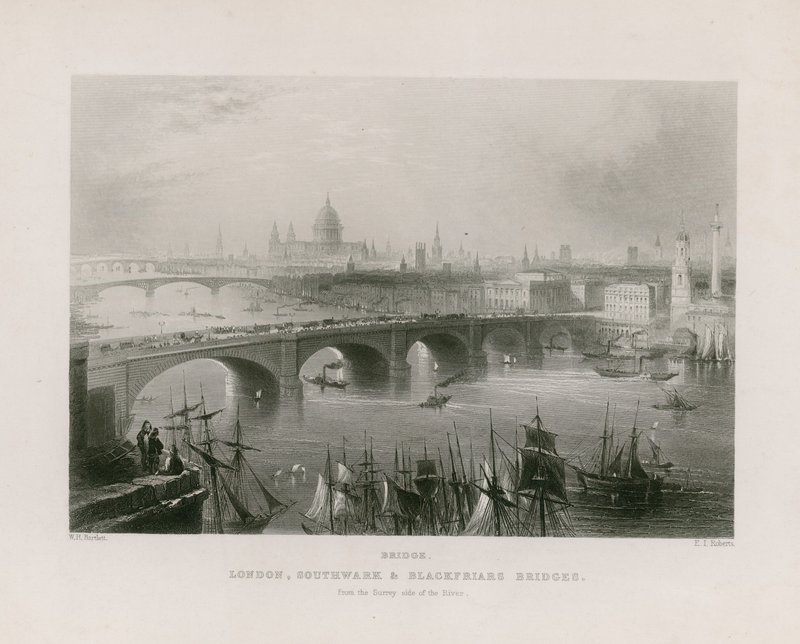 Generell utsikt over London av William H. Bartlett