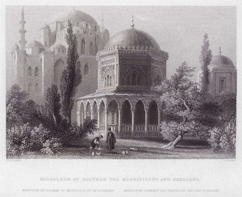 Mausoleum of Solyman the Magnificent og Roxalana (gravering) av William H. Bartlett