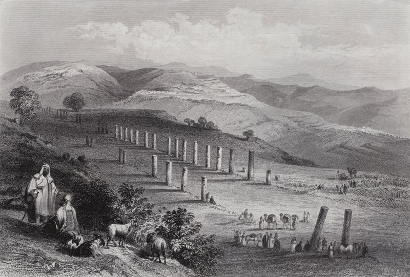 Sebaste, Den antikke byen Samaria (gravering) av William H. Bartlett