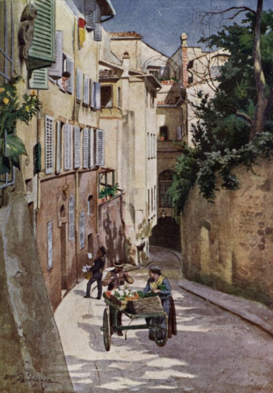 Costa S Georgio, Fiesole (farge litho) av William H. Parkinson