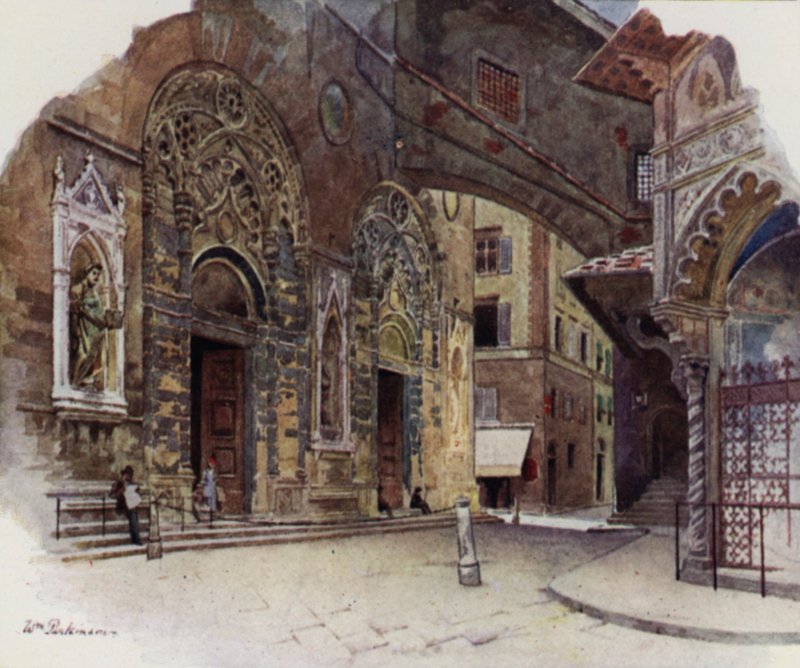 Eller San Michele, Firenze (farge litho) av William H. Parkinson