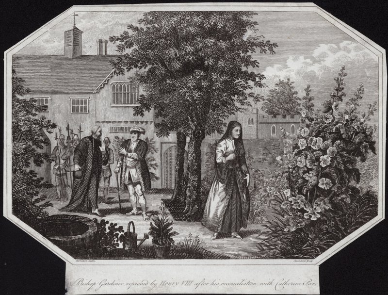 Biskop Gardiner irettesatt av Henry VIII etter hans forsoning med Catherine Parr av William Hamilton