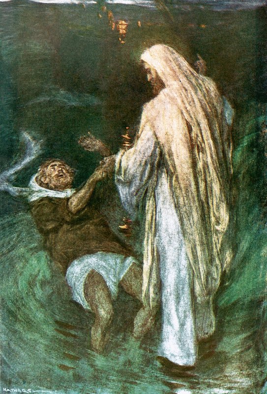 Kristus går på havet av William Hatherell