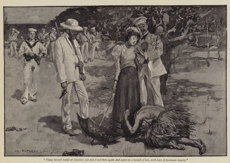 Illustrasjon for A Triumph of Civilization, av Grant Allen av William Hatherell