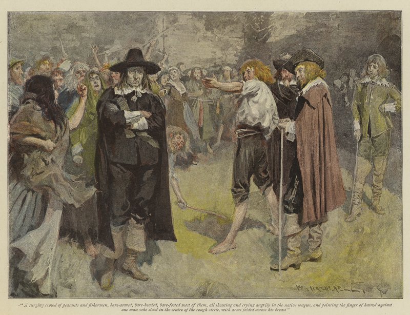 Illustrasjon for The Vengeance of Dungarvan, av E Lester Arnold (chromolitho) av William Hatherell